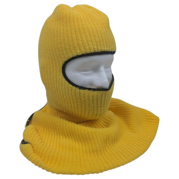 Vintage Snowmobile Full Face Winter Knit Ski Mask Yellow ski-doo? - Picture 1 of 10